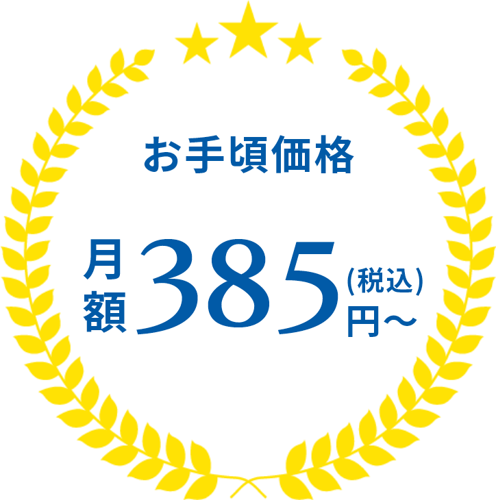 お手頃価格月額385円（税込）～